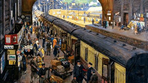 Railway Station Paintings Golden Age Of Train Travel Dailyart Magazine
