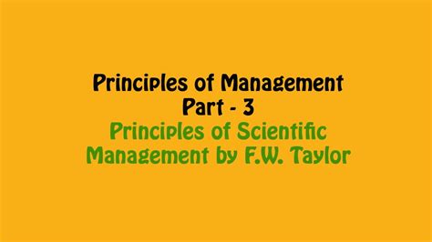 Science, not rule of thumb, harmony, not discord, cooperation, not individualism and a few under 'scientific management', each element (or component) of any job and the motions required to perform it, are scientifically analyzed to. Principle of Scientific Management by FW Taylor ...