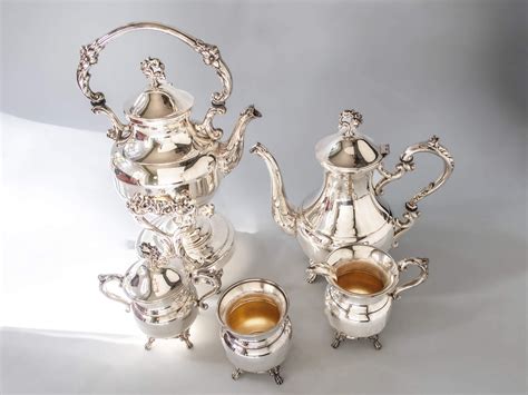 Vintage Silver Plate Tea Set Coffee Service With Tilting Pot Michael C