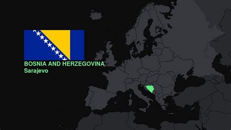 Bosnia And Herzegovina Europe Flag Map Wallpapers Hd Desktop In