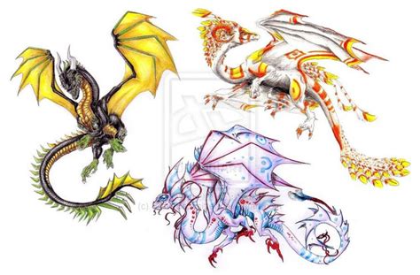 Bravebabysitter 3 Dragons Solid Background Dragon Humanoid Sketch