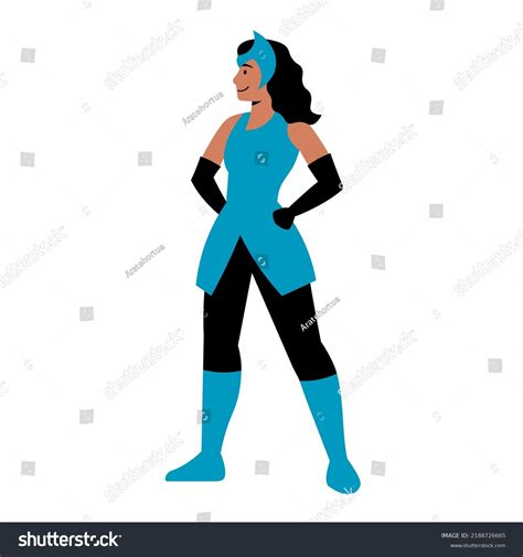 Isolated Woman Hero Brunette Supergirls Vector Stock Vector Royalty