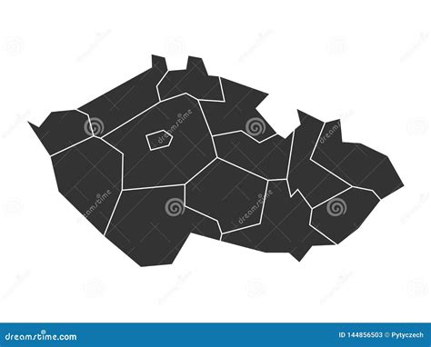 Map Of Czech Republic Divided Into Administrative Regions Blank Map In