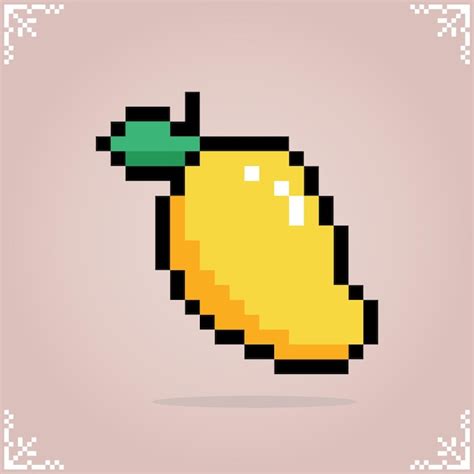 Premium Vector Mango In Bit Pixel Art Fruit Pixels For Game Assets