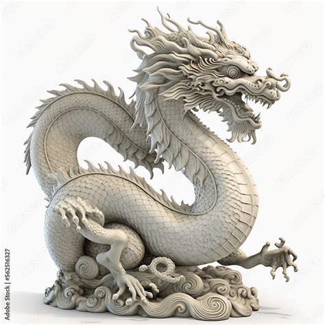 Chinese Dragon Statue Isolated Chinese Dragon Chinese Dragon Statue