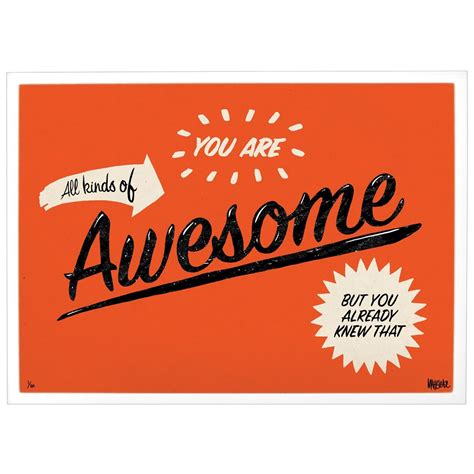 Print - You Are Awesome - All Kinds Of Awesome - Edition 4 - Sitting Room | You are awesome ...