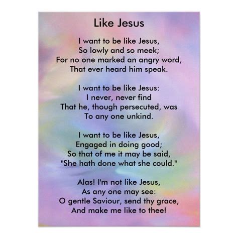 Christian Poem Like Jesus 2 Poster Zazzle Christian Poems