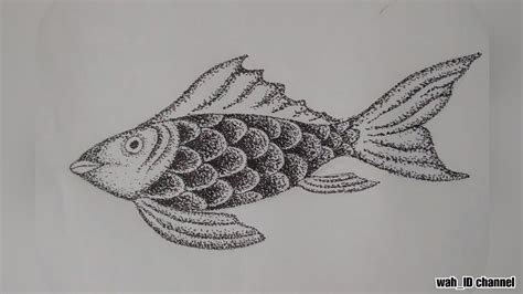 Menggambar Ikan Dgn Teknik Pointilis Pointilism Drawing Gambar Teknik