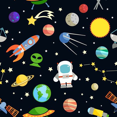 Space Seamless Pattern 460742 Vector Art At Vecteezy