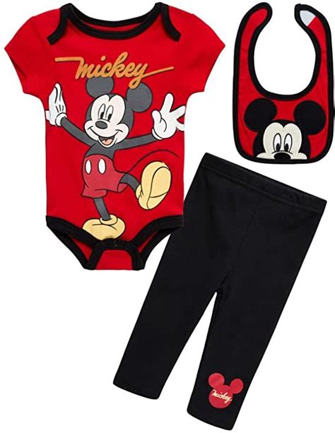 Disney Baby Boys 3 Piece Bodysuit Layette Set Mickey Pooh Lion King