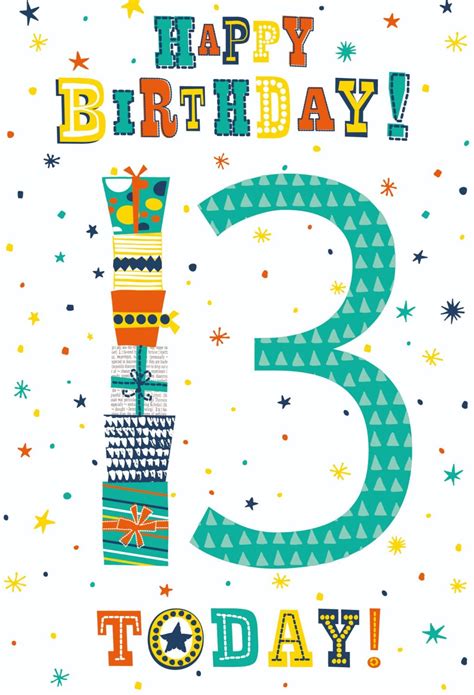 13th Birthday Cards Happy Birthday 13 Today Birthday Card For