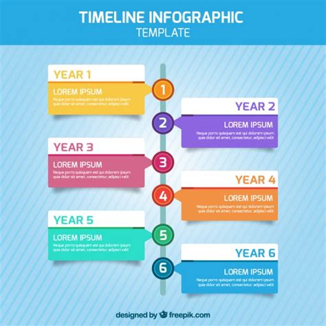 Timeline Infographic With Six Steps Free Vector