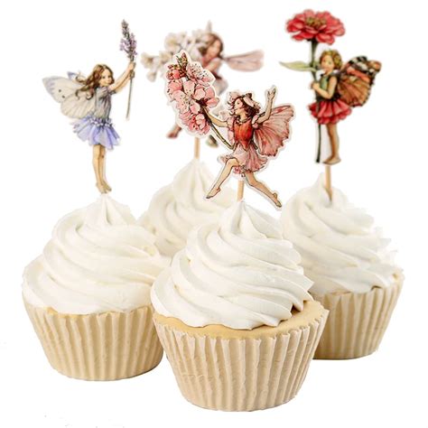 24 Pcs Little Forest Fairy Cupcake Topper Cupcake Pick Kids Children