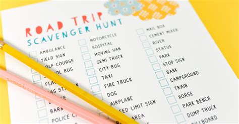 Go on a scavenger hunt during your trip to the national parks with these free printables! Road Trip Game: Scavenger Hunt - Hey, Let's Make Stuff