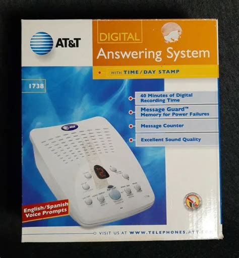 Atandt 1738 Digital Telephone Answering System Tapeless Answering Machine