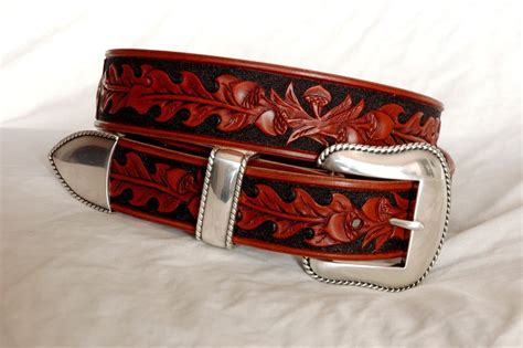Hand Tooled Leather Belt Your Size Leather Tooling Tooled Leather