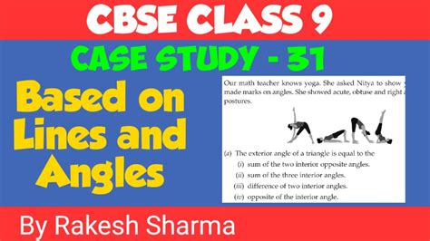 Case Study Based Questions On Lines And Angles Class Class Maths