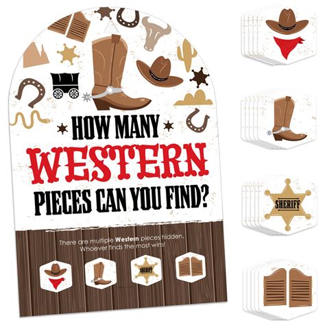 Wild West Crafts Hexagon Game Scavenger Hunt Games Wild West Cowboys