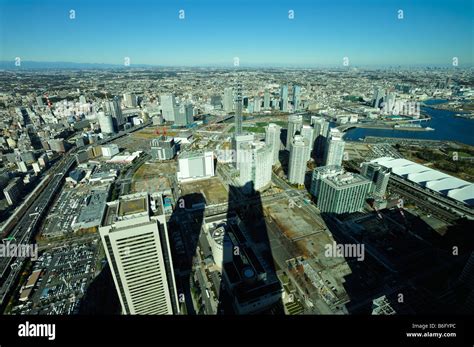 Yokohama Minato Mirai And Harbor Aerial View Japan Jp Stock Photo