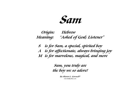 Meaning Of Sam Lindseyboo