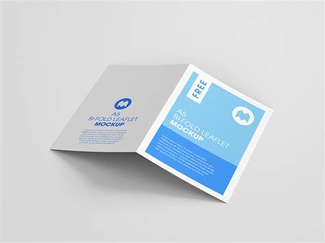 Download Free A5 bi-fold leaflet mockup - Mockups Design | Free Premium Mockups