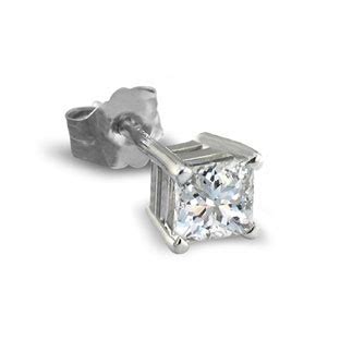 £3,100 real 1.11 ct diamond stud earrings for men 14k white gold g 63152576. Men's 14k White Gold Princess Cut Diamond Stud Earrings 1 ...