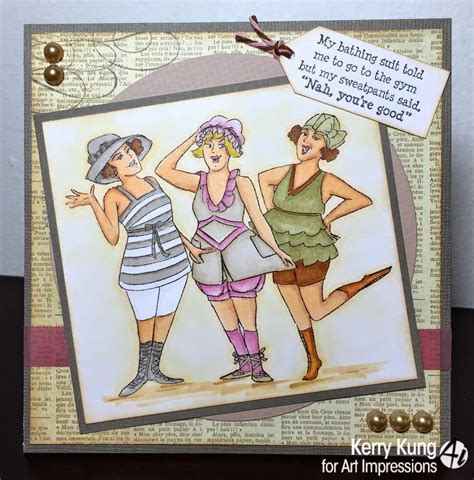 Funny Vintage Style Card Using Art Impressions Stamps