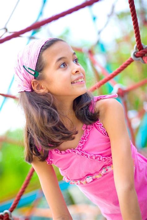 Girl Enjoying Time Outdoor On Playground Stock Image Image Of Active Climb 5701099