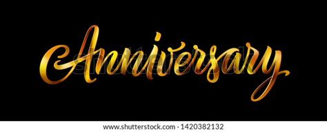 Anniversary Gold Vector Text Isolated On Stock Vector Royalty Free