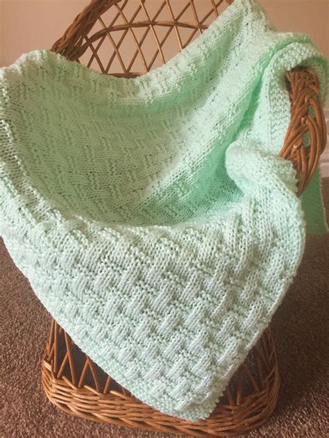 Easy Weave Baby Blanket Knitting Pattern English Etsyde
