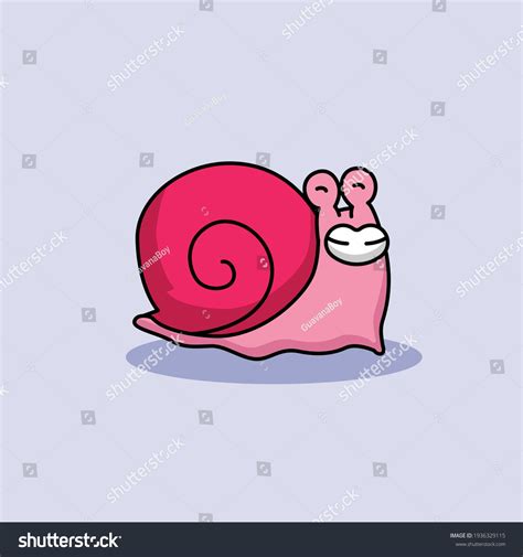 Happy Cute Pink Snail Mascot Design Stock Vector Royalty Free