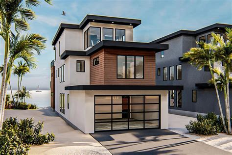 Modern Coastal House Plan With Third Floor Master Suite 62850dj