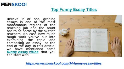 Top Funny Essay Titles By Menskool Issuu