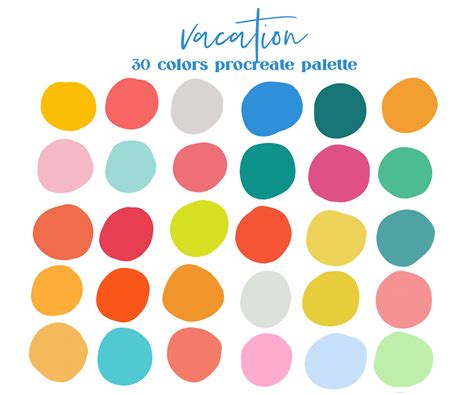 Vacation Procreate Color Palette Ipad Procreate Swatches Instant