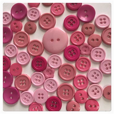 50 Pink And Rosy Pink Buttons Round Buttons Round Pink Buttons Etsy