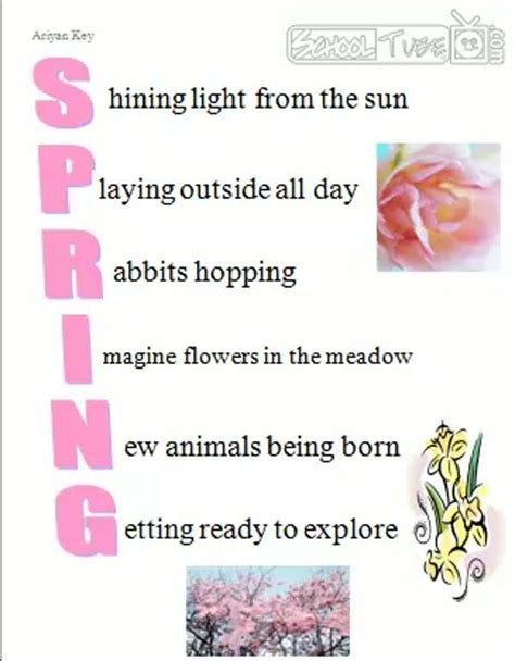 Image Result For Spring Poem Acrostic Poem Examples Acrostic Poem