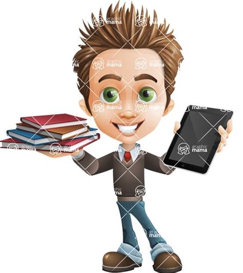 Vector Boy Cartoon Character Zack The Crafty Graphicmama Book And