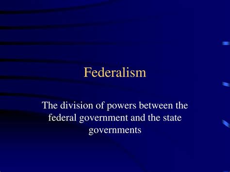 Ppt Federalism Powerpoint Presentation Free Download Id328916