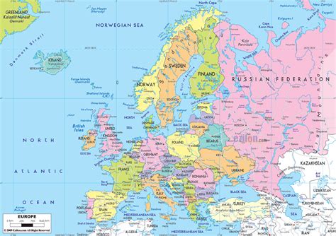Large Map Of Europe Printable Reference Blank Countries Full Hd Maps