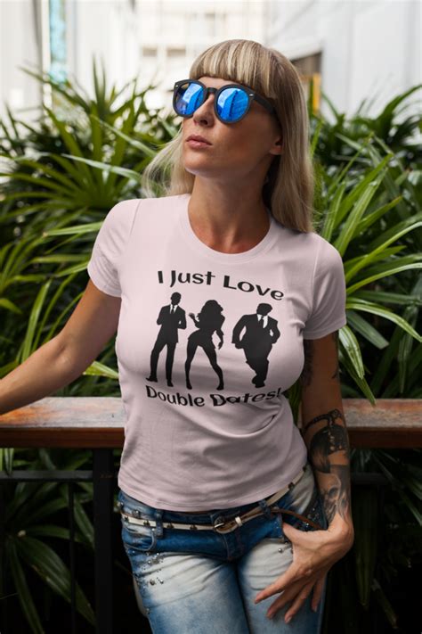 I Just Love Double Dates Mfm Threesome Swinger Lifestyle Fitted Scoop T Shirt White
