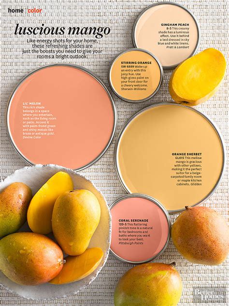 Depending on the hue, orange paint can deliver vibrancy or warmth. Paint Palette - Luscious Mango - Interiors By Color