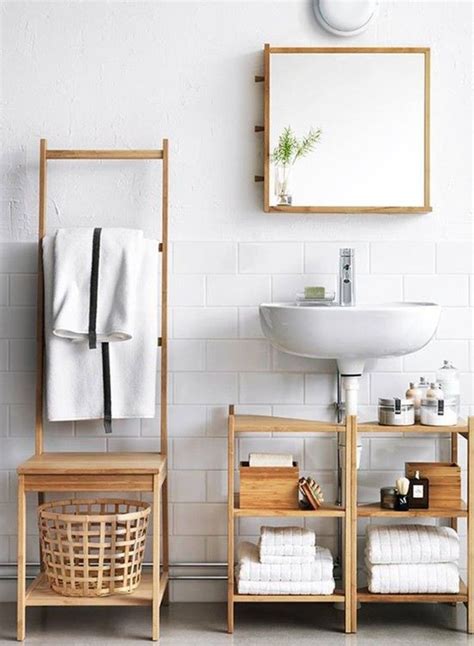 Adjustable shelves, so you can customise your storage as needed. IKEA Bathroom furniture light wood pine wood laundry ...
