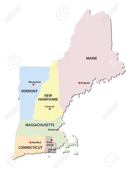 États De Nouvelle Angleterre Carte Carte De La Nouvelle Angleterre
