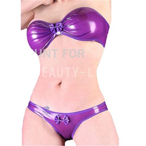 Latex Underwear Fetish Lingerie Suits Butterfly Style Sexy Underpants