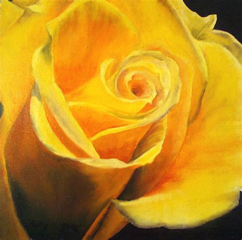 Rose Painting Yellow Rose I Oil On Canvas 10 X10 Yellow Rose Rose
