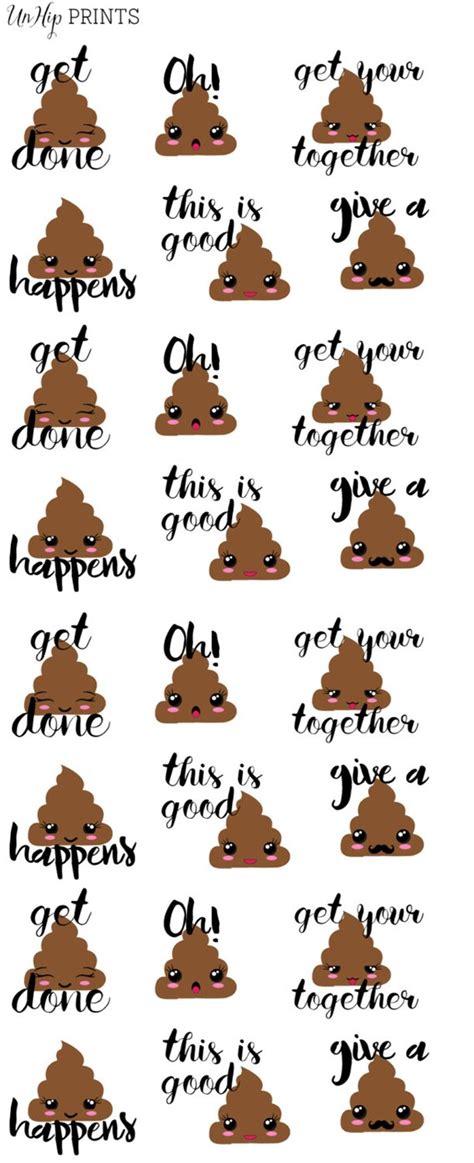 Items Similar To Poop Emoji Stickers Planner Stickers Inspirational