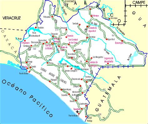 Mapa De Chiapas Político Región Mapa Político Ciudad Región