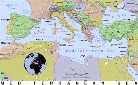 Mediterranean Sea · Public Domain Maps By Pat The Free Open Source
