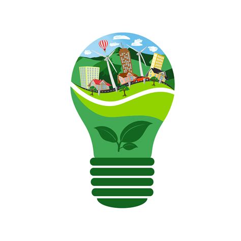 Eco Bulb Renewable Energy Concept Pre Designed Illustrator Graphics