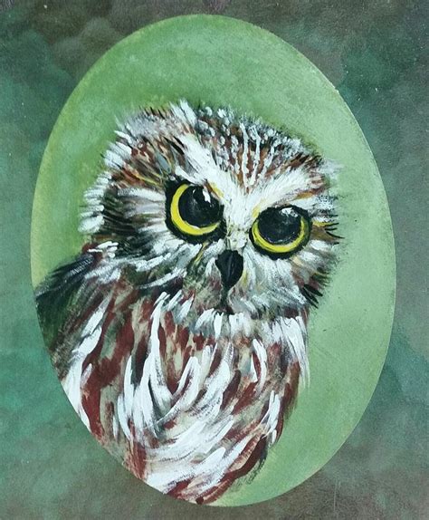 Baby Owl Painting By Julie Belmont Fine Art America